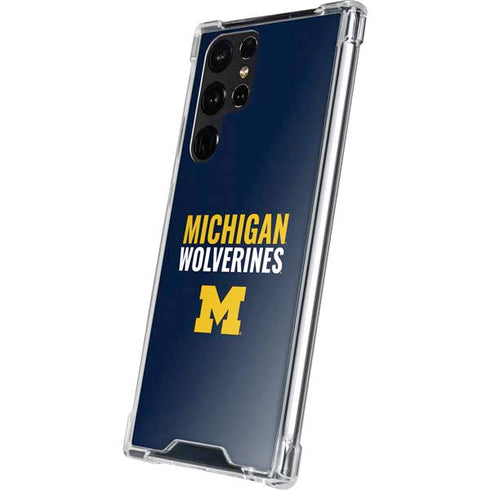 University of Michigan Wolverines M Galaxy S22 Ultra Clear Case