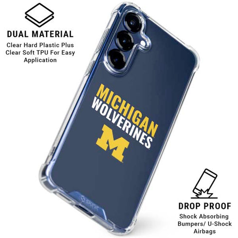 University of Michigan Wolverines M Galaxy S25 Plus Clear Case