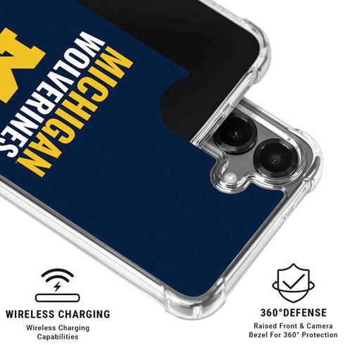 University of Michigan Wolverines M Galaxy S26 Clear Case