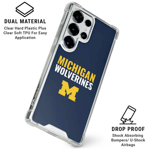 University of Michigan Wolverines M Galaxy S26 Ultra Clear Case