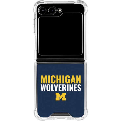 University of Michigan Wolverines M Galaxy Z Flip6 Clear Case