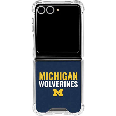 University of Michigan Wolverines M Galaxy Z Flip7 Clear Case
