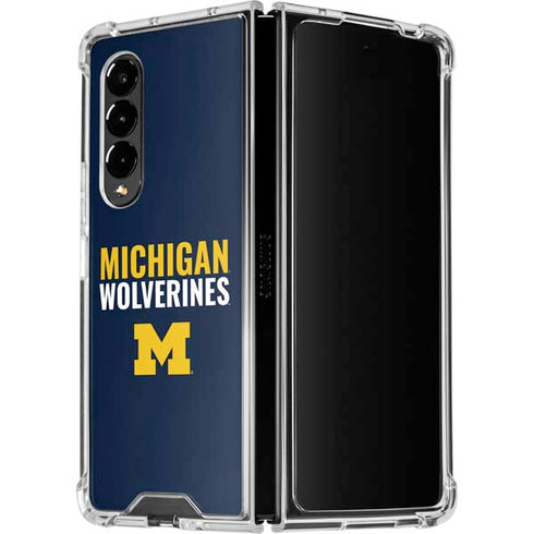 University of Michigan Wolverines M Galaxy Z Fold4 5G Clear Case