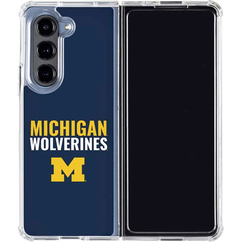 University of Michigan Wolverines M Galaxy Z Fold5 5G Clear Case