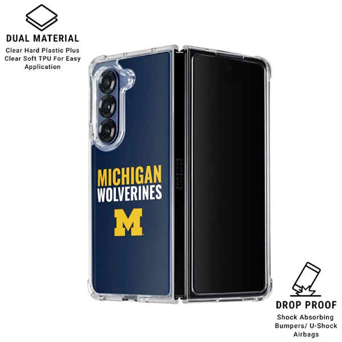 University of Michigan Wolverines M Galaxy Z Fold6 Clear Case