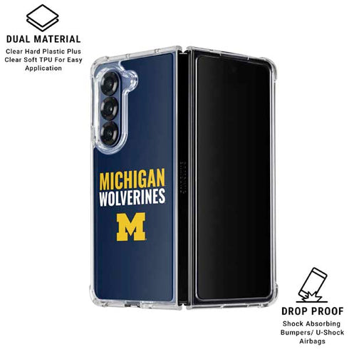 University of Michigan Wolverines M Galaxy Z Fold7 Clear Case