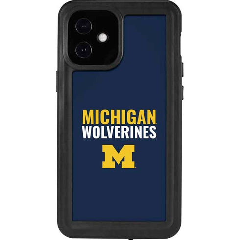 University of Michigan Wolverines M iPhone 12 Mini Waterproof Case
