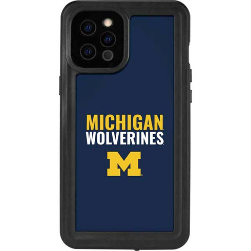 University of Michigan Wolverines M iPhone 12 Pro Max Waterproof Case