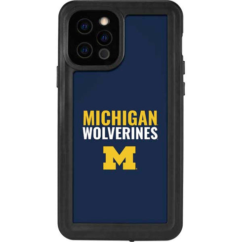 University of Michigan Wolverines M iPhone 12 Pro Waterproof Case