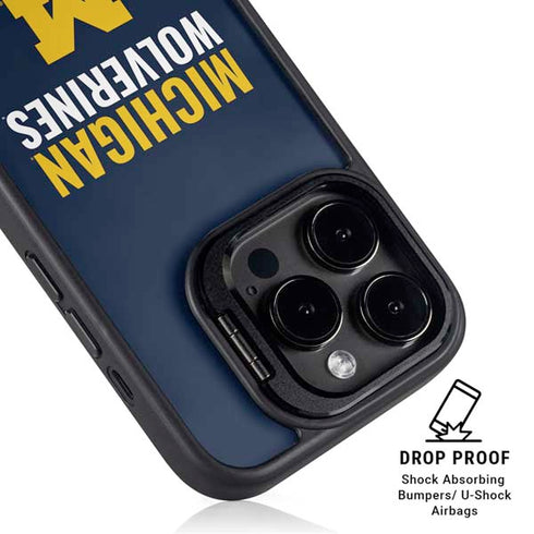 University of Michigan Wolverines M iPhone 13 Pro Max Kickstand Case