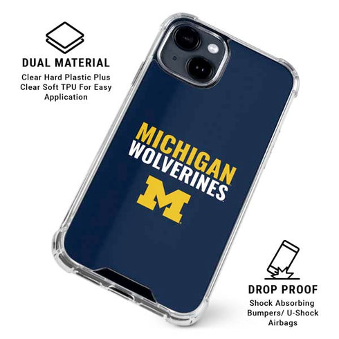 University of Michigan Wolverines M iPhone 14 Plus Clear Case