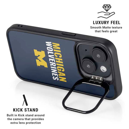 University of Michigan Wolverines M iPhone 14 Plus Kickstand Case