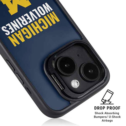 University of Michigan Wolverines M iPhone 14 Plus Kickstand Case
