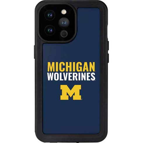 University of Michigan Wolverines M iPhone 14 Pro Max Waterproof Case