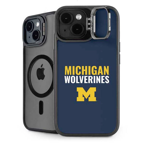 University of Michigan Wolverines M iPhone 15 Plus Kickstand Case