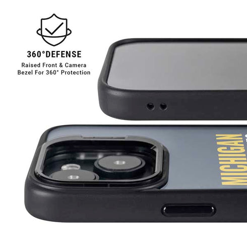 University of Michigan Wolverines M iPhone 15 Plus Kickstand Case