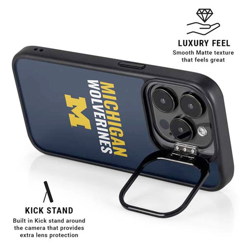 University of Michigan Wolverines M iPhone 15 Pro Kickstand Case