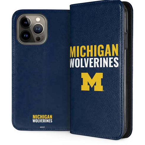 University of Michigan Wolverines M iPhone 15 Pro Max Folio Case