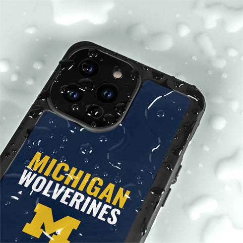 University of Michigan Wolverines M iPhone 15 Pro Waterproof Case