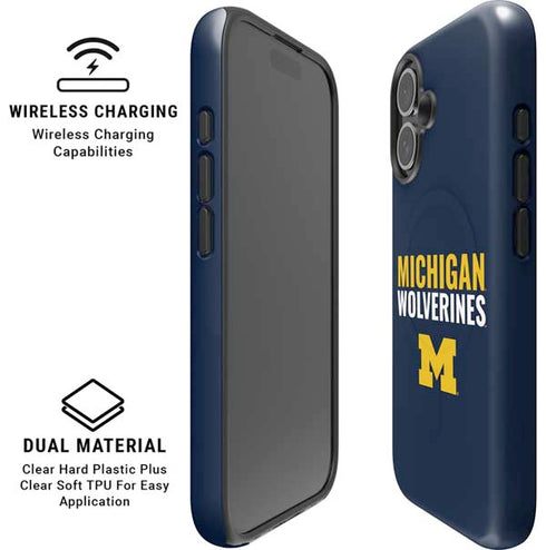 University of Michigan Wolverines M iPhone 16 Magsafe Impact Case