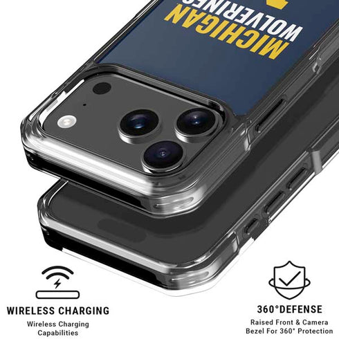 University of Michigan Wolverines M iPhone 17 Pro Clear Case