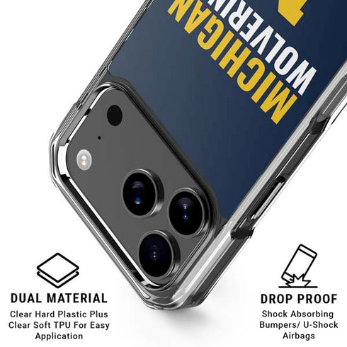 University of Michigan Wolverines M iPhone 17 Pro Clear Case