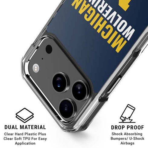 University of Michigan Wolverines M iPhone 18 Pro Clear Case