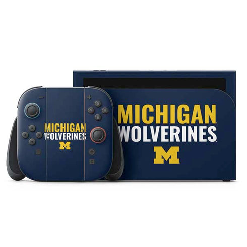 University of Michigan Wolverines M Nintendo Switch 2 (2025) with Joy-Con Skin