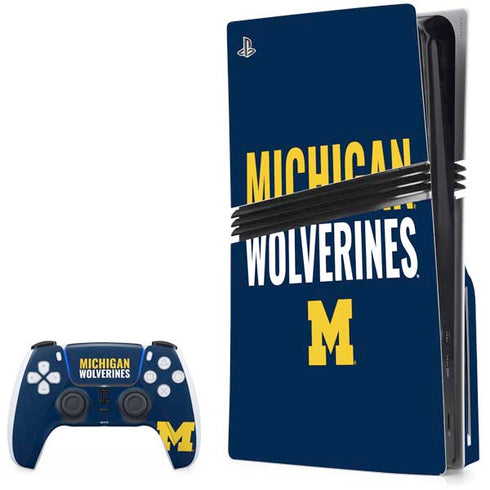 University of Michigan Wolverines M PS5 Pro Disk Bundle Skin