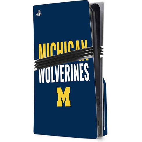 University of Michigan Wolverines M PS5 Pro Disk Console Skin