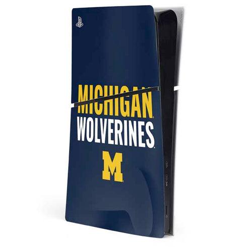 University of Michigan Wolverines M PS5 Slim Digital Edition Console Skin