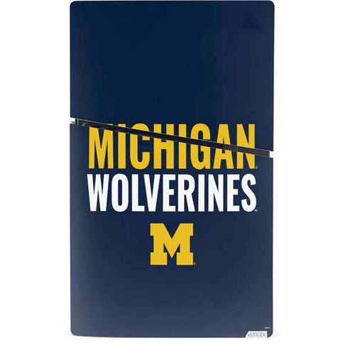 University of Michigan Wolverines M PS5 Slim Digital Edition Console Skin
