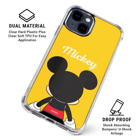 Disney Mickey Mouse Backwards iPhone 15 Clear Case