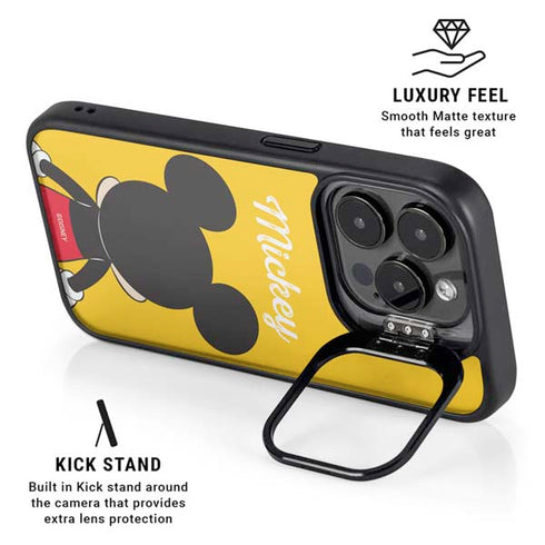 Disney Mickey Mouse Backwards iPhone 15 Pro Kickstand Case