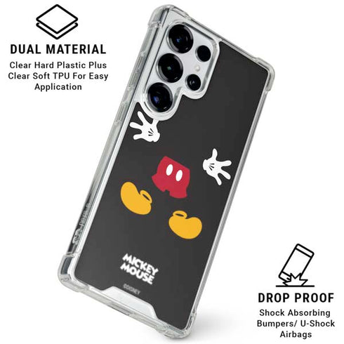 Disney Mickey Mouse Body Galaxy S25 Ultra Clear Case
