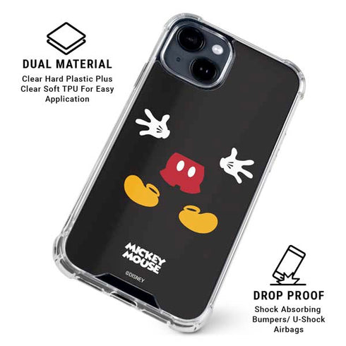 Disney Mickey Mouse Body iPhone 15 Clear Case