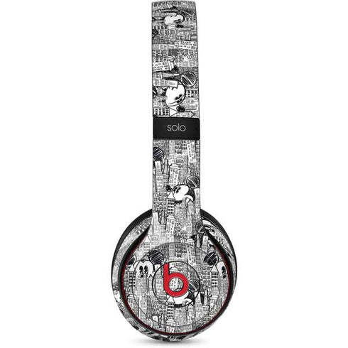 Disney Mickey Mouse Cityscape Sketch Beats Solo 2 Wireless Skin