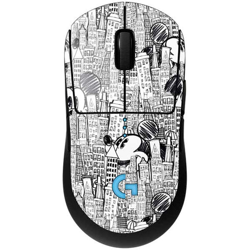 Disney Mickey Mouse Cityscape Sketch G Pro Wireless Gaming Mouse Skin