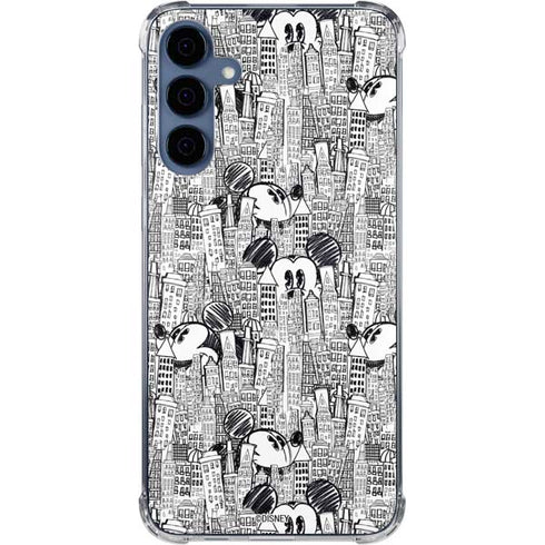 Disney Mickey Mouse Cityscape Sketch Galaxy A55 5G Clear Case
