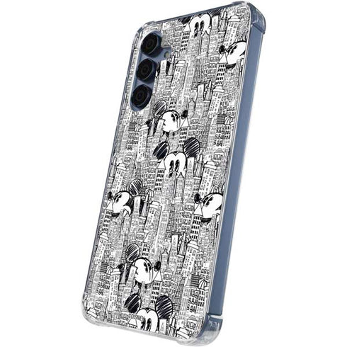 Disney Mickey Mouse Cityscape Sketch Galaxy A55 5G Clear Case