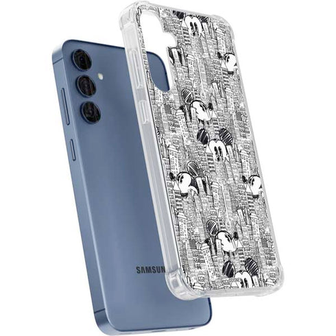 Disney Mickey Mouse Cityscape Sketch Galaxy A55 5G Clear Case