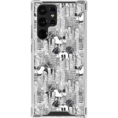 Disney Mickey Mouse Cityscape Sketch Galaxy S23 Ultra Clear Case