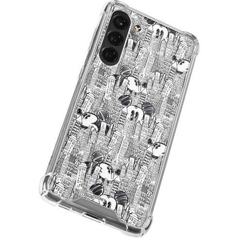 Disney Mickey Mouse Cityscape Sketch Galaxy S24 FE Clear Case