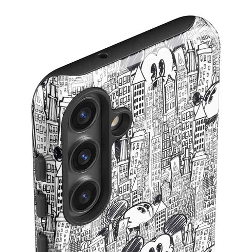 Disney Mickey Mouse Cityscape Sketch Galaxy S25 Impact Case