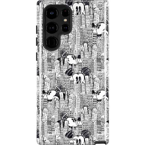 Disney Mickey Mouse Cityscape Sketch Galaxy Cases