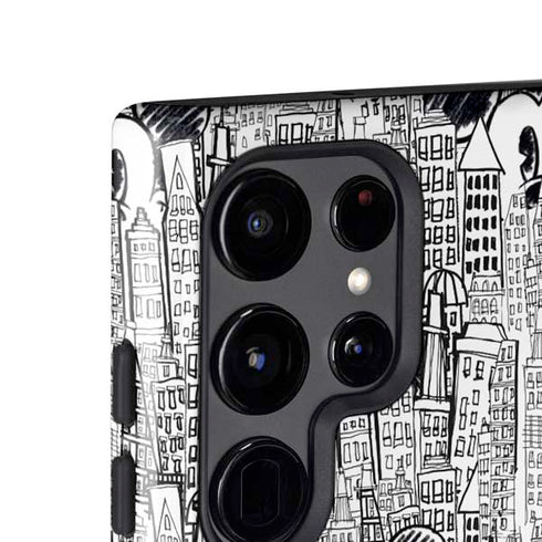 Disney Mickey Mouse Cityscape Sketch Galaxy S25 Ultra Impact Case