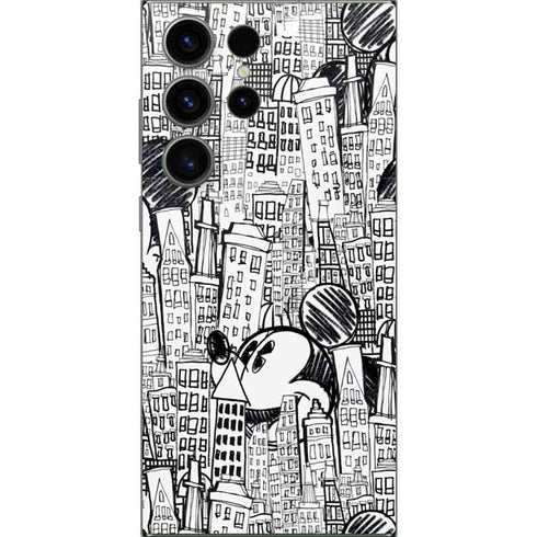 Disney Mickey Mouse Cityscape Sketch Galaxy S25 Ultra Skin