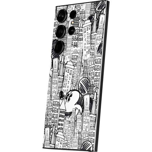 Disney Mickey Mouse Cityscape Sketch Galaxy S25 Ultra Skin