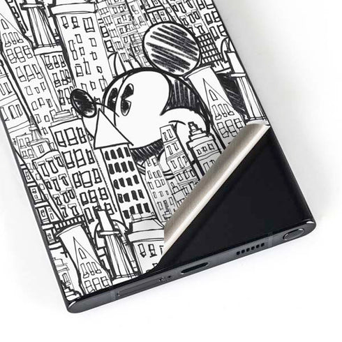 Disney Mickey Mouse Cityscape Sketch Galaxy S24 Ultra Skin