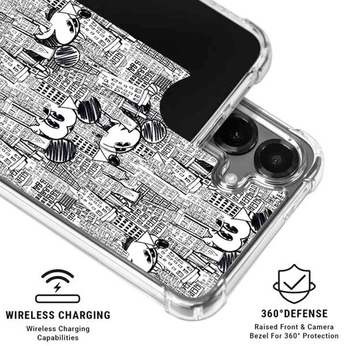 Disney Mickey Mouse Cityscape Sketch Galaxy S26 Clear Case